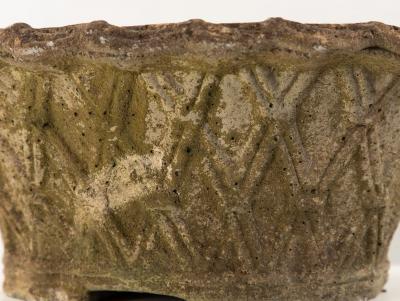 Reconstituted Stone Oval Basketweave Planter France Mid 20th C 