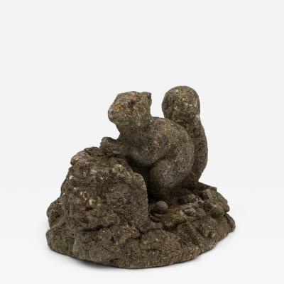 Reconstituted Stone Squirrel Garden Ornament 20th Century