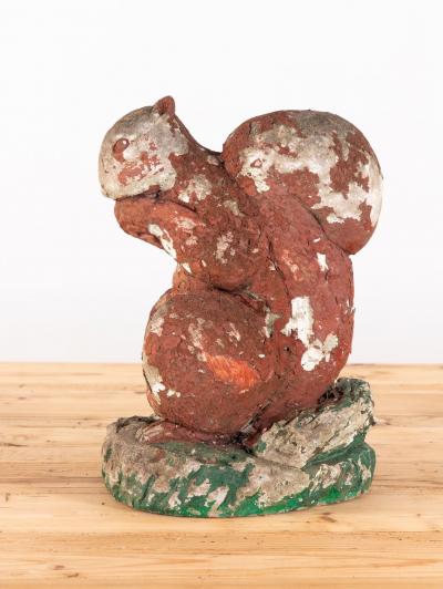 Reconstituted Stone Squirrel Garden Ornament England 20th Century