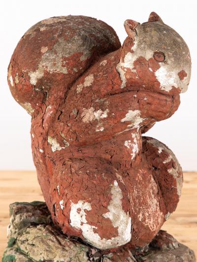 Reconstituted Stone Squirrel Garden Ornament England 20th Century