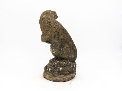 Reconstituted Stone Standing Otter Garden Ornament French Mid 20th C 