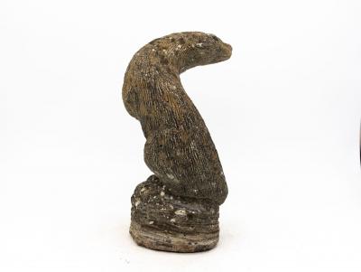 Reconstituted Stone Standing Otter Garden Ornament French Mid 20th C 