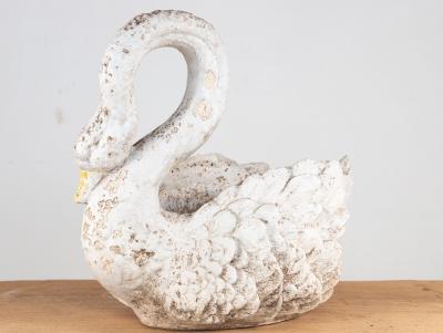 Reconstituted Stone Swan Planter English Early 20th Century