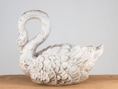Reconstituted Stone Swan Planter English Early 20th Century