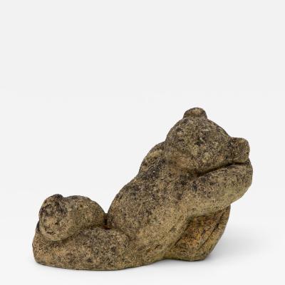 Reconstituted Stone Teddy Bear Garden Ornament England 20th Century