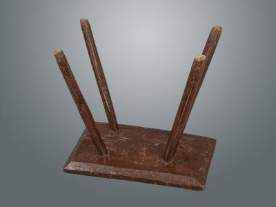 Rectangular 19th Century Painted Rustic Stool