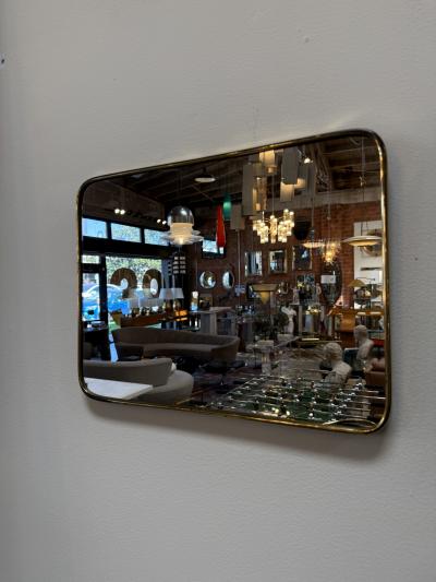 Rectangular Brass Framed Mirror 1950s