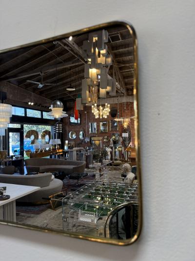 Rectangular Brass Framed Mirror 1950s