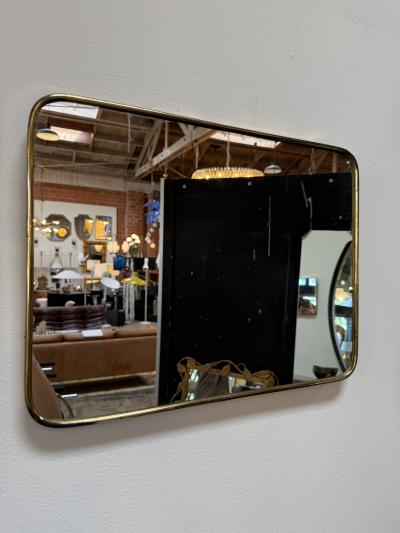 Rectangular Brass Framed Mirror 1950s