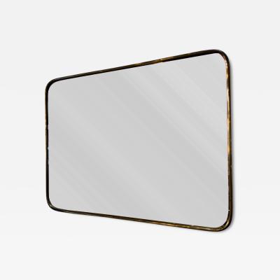 Rectangular Brass Framed Mirror 1950s