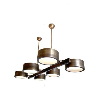 Rectangular Burnished Italian Chandelier