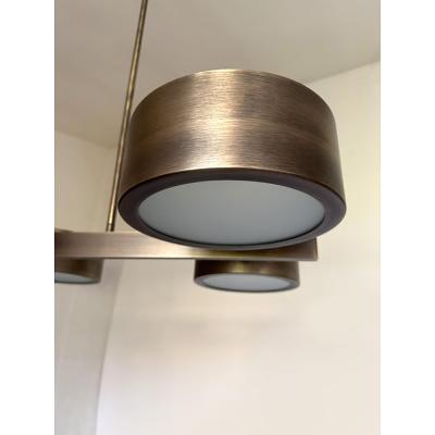 Rectangular Burnished Italian Chandelier