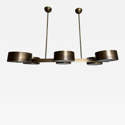 Rectangular Burnished Italian Chandelier