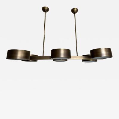 Rectangular Burnished Italian Chandelier