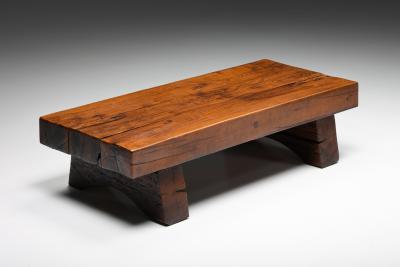 Rectangular Coffee Table Rustic Wabi Sabi Organic base Side table 1950s