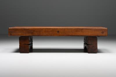 Rectangular Coffee Table Rustic Wabi Sabi Organic base Side table 1950s