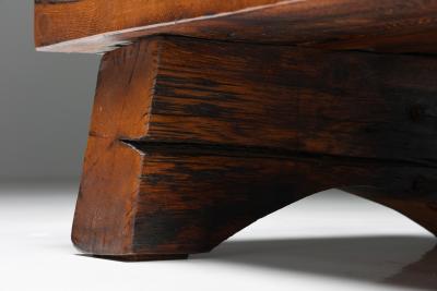 Rectangular Coffee Table Rustic Wabi Sabi Organic base Side table 1950s