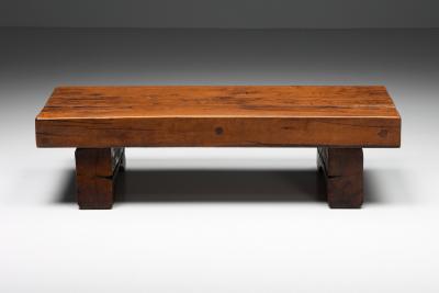 Rectangular Coffee Table Rustic Wabi Sabi Organic base Side table 1950s