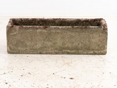 Rectangular Concrete Stone Planter with Tudor Rose Pattern England mid 20th C 