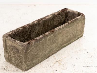 Rectangular Concrete Stone Planter with Tudor Rose Pattern England mid 20th C 