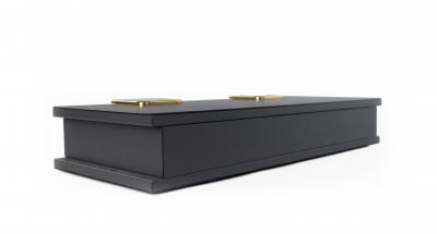 Rectangular Dark Gray Leather Box 1