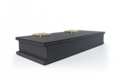 Rectangular Dark Gray Leather Box 1