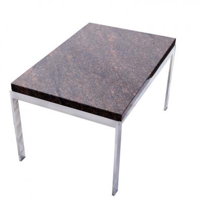 Rectangular Granite And Chrome Coffee Table
