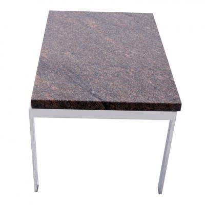 Rectangular Granite And Chrome Coffee Table