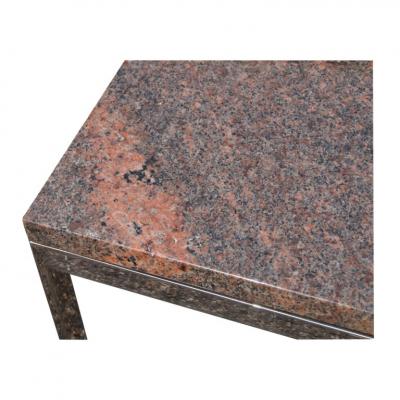Rectangular Granite And Chrome Coffee Table