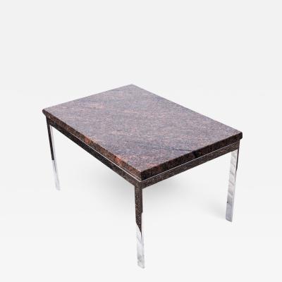 Rectangular Granite And Chrome Coffee Table