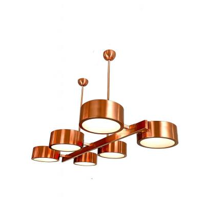 Rectangular Polished Copper Chandelier Italian Chandelier by SimoEng