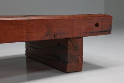 Rectangular Rustic Wood Coffee Table 1940s