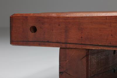 Rectangular Rustic Wood Coffee Table 1940s