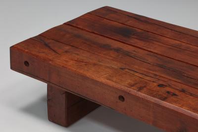 Rectangular Rustic Wood Coffee Table 1940s