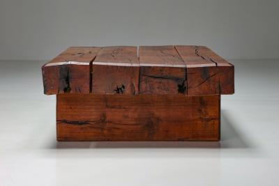 Rectangular Rustic Wood Coffee Table 1940s