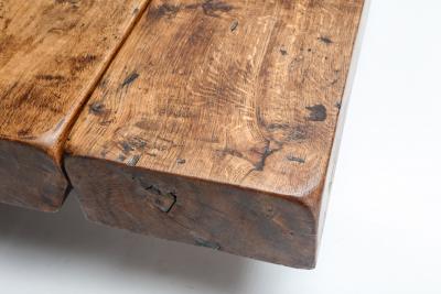 Rectangular Rustic Wood Coffee Table 1950s