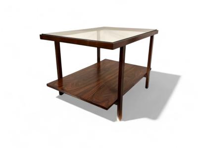 Rectangular Side Table in Rosewood Glass Unknown 1960s Lot 640A