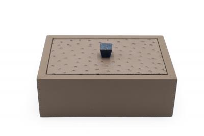Rectangular Taupe Leather Box 10
