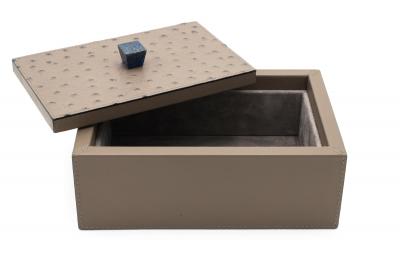 Rectangular Taupe Leather Box 10