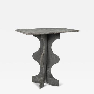 Rectangular Top Tall Antique Slate Table upon Beautifully Shaped Two Part Base