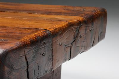Rectangular Wabi Sabi Rustic Coffee Table 1950s