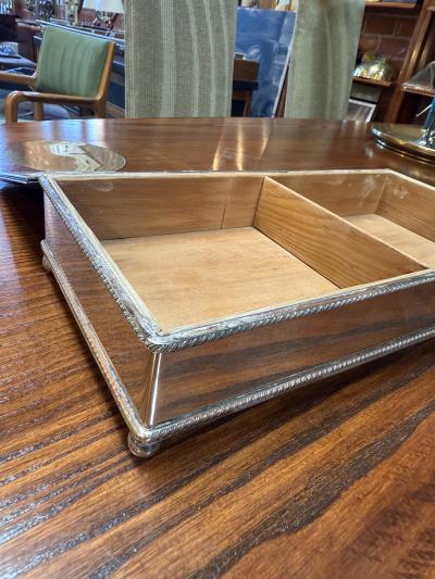 Rectangular Wood Box with Smoked Glass Lid