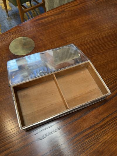 Rectangular Wood Box with Smoked Glass Lid