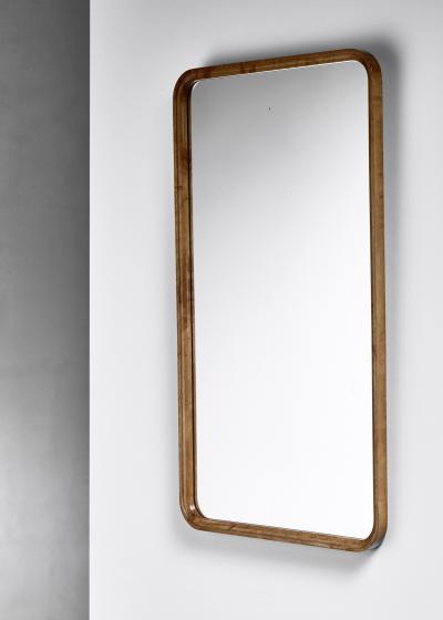 Rectangular birch Art Deco mirror