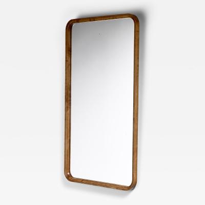Rectangular birch Art Deco mirror
