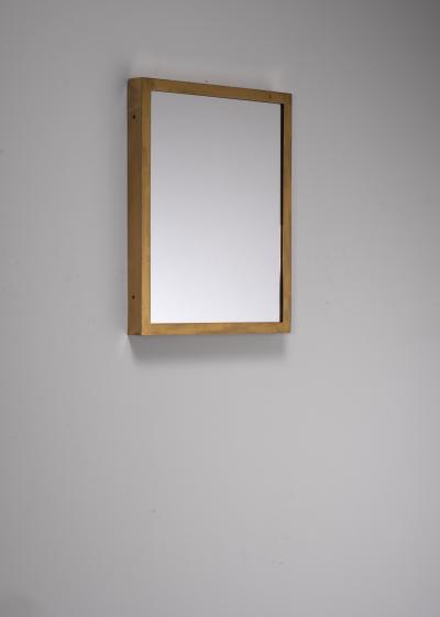 Rectangular brass wall mirror