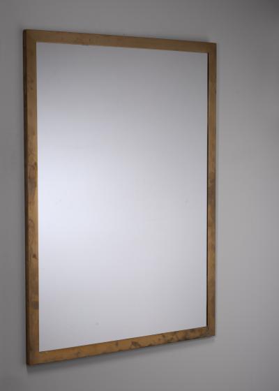 Rectangular brass wall mirror