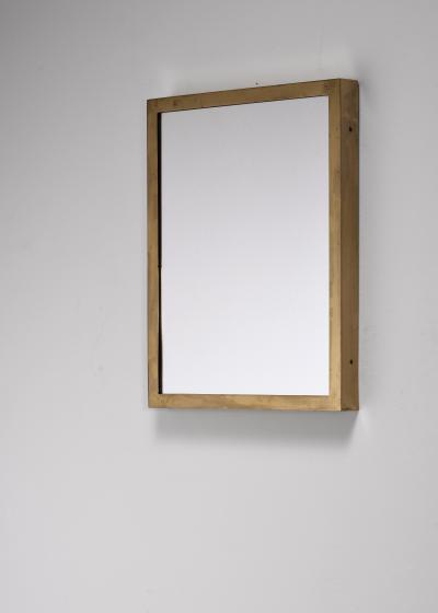 Rectangular brass wall mirror