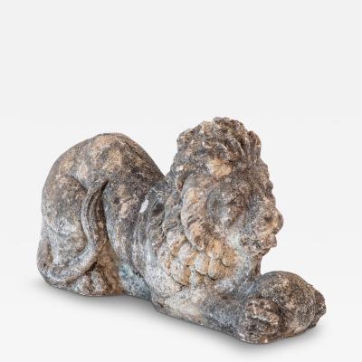 Recumbent Concrete Lion with Sphere France 1920s