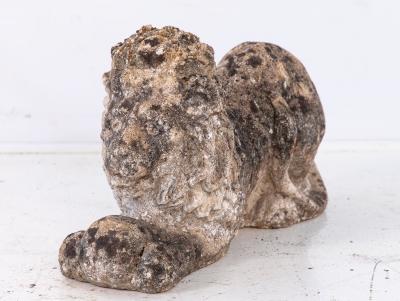 Recumbent Concrete Lion with Sphere France 1920s
